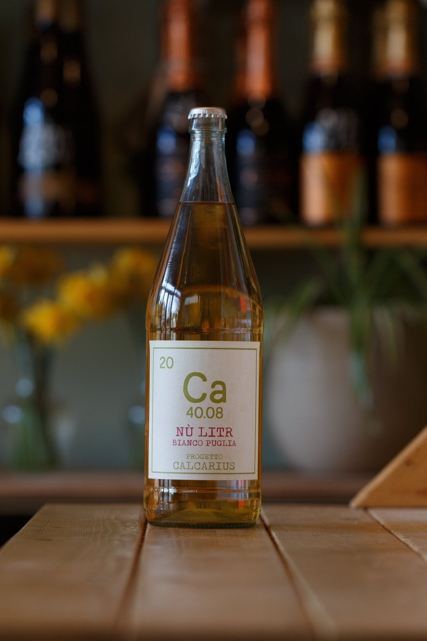 Bottle of CA Nù Litr Bianco 2022 from My Store, showcasing the natural vegan wine made from Bombino Bianco grapes, perfect for refreshing summer enjoyment.