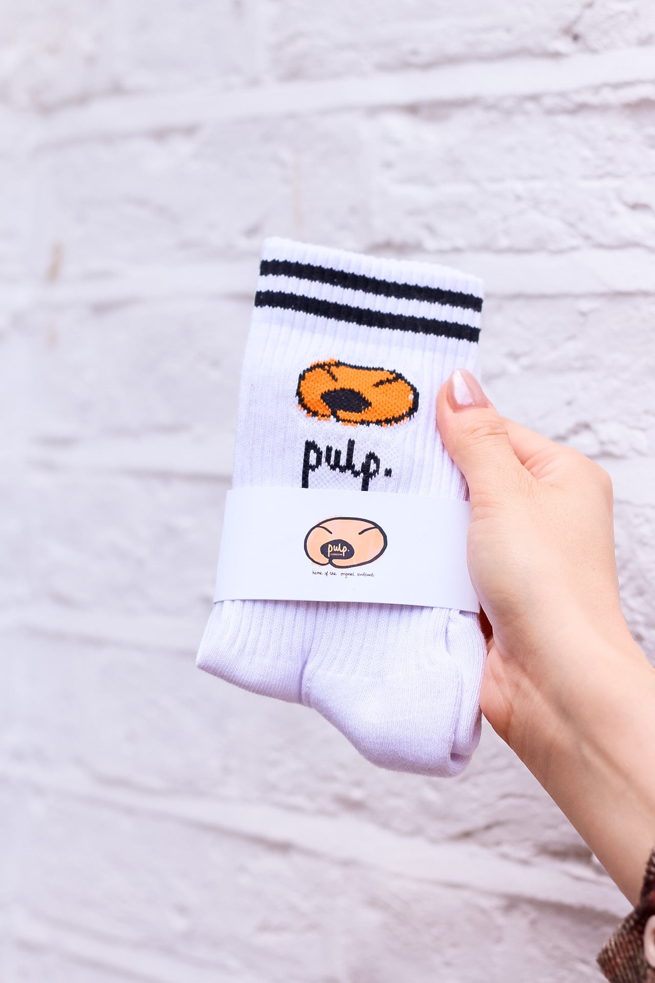 PULP Scrollsant Knitted Crew Socks | Embroidered Cotton Socks