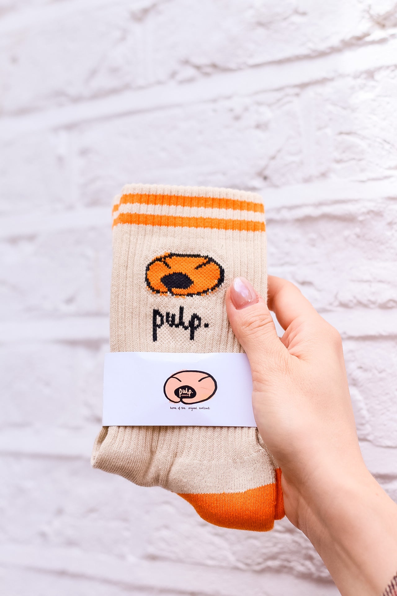 PULP Scrollsant Knitted Crew Socks | Embroidered Cotton Socks