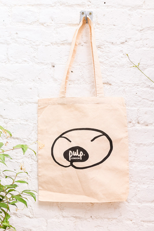 PULP Recycled Cotton Tote Bag with Scrollsant Design | Eco-Friendly Shopping Bag